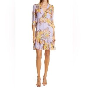 byTimo Georgette Floral Dress Women's Small Lilac Garden Bloomcore‎ Cottagecore